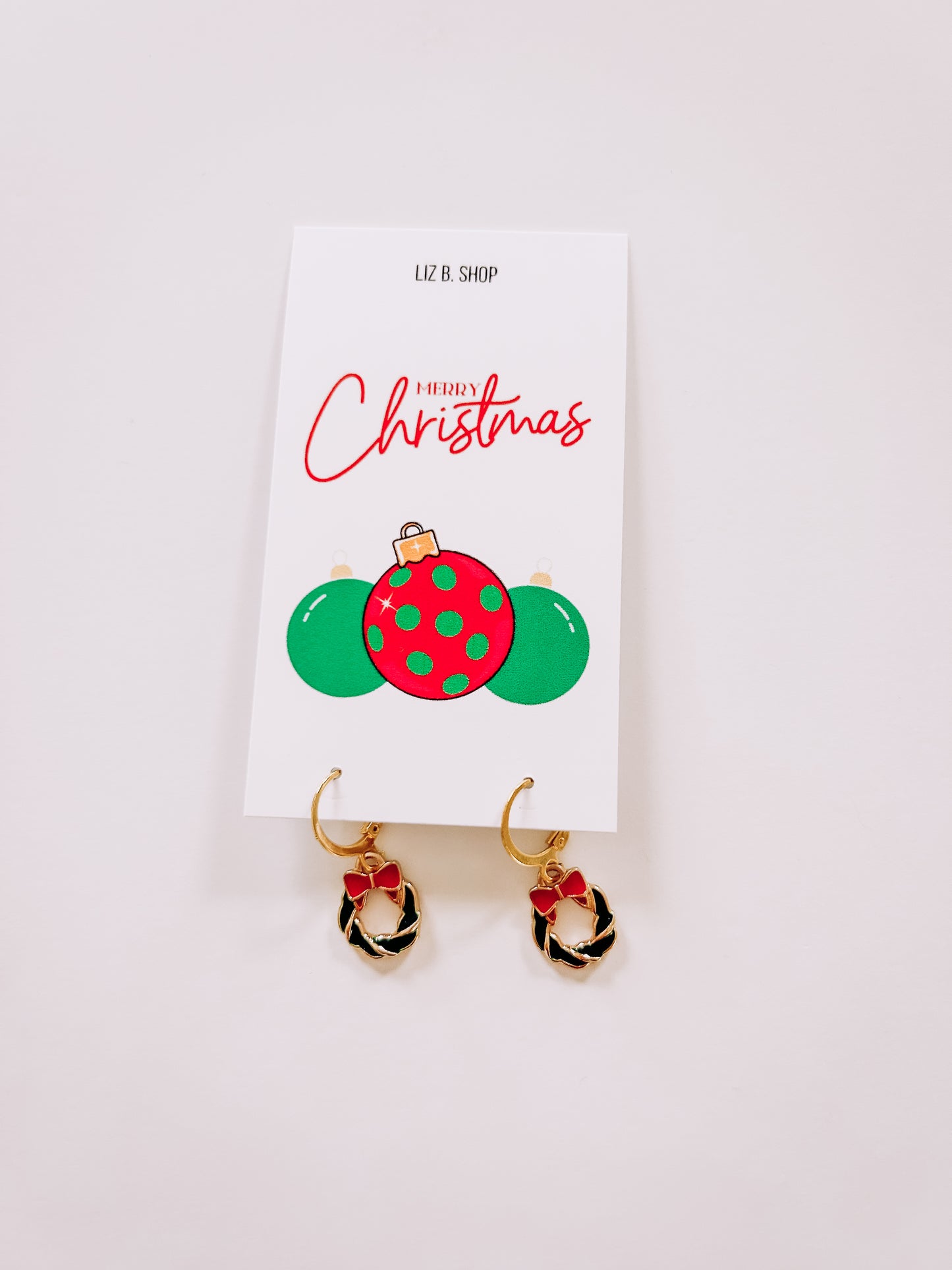 Christmas Wreath Earring Hoop