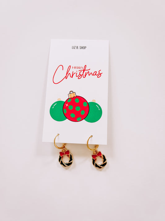 Christmas Wreath Earring Hoop
